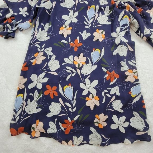 Parker Navy Floral Cold Shoulder Straps Mini Dress - Picture 10 of 14